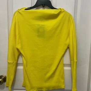 Fashion Nova Neon Yellow Ribbed Long Sleeve Top